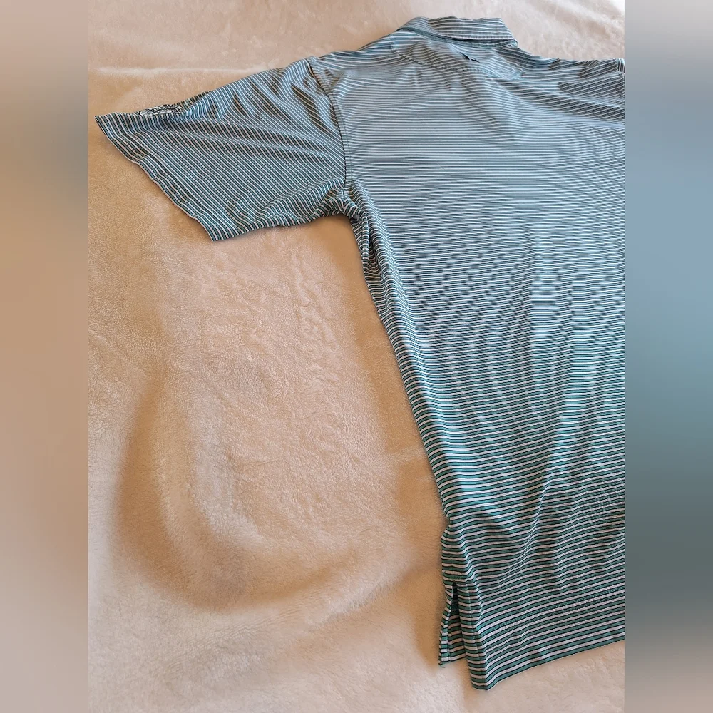 Foot Joy men's blue and white striped golf shirt - size Large